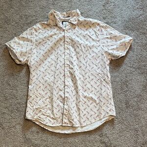 Men's White and pink flamingo Patterned Shirt